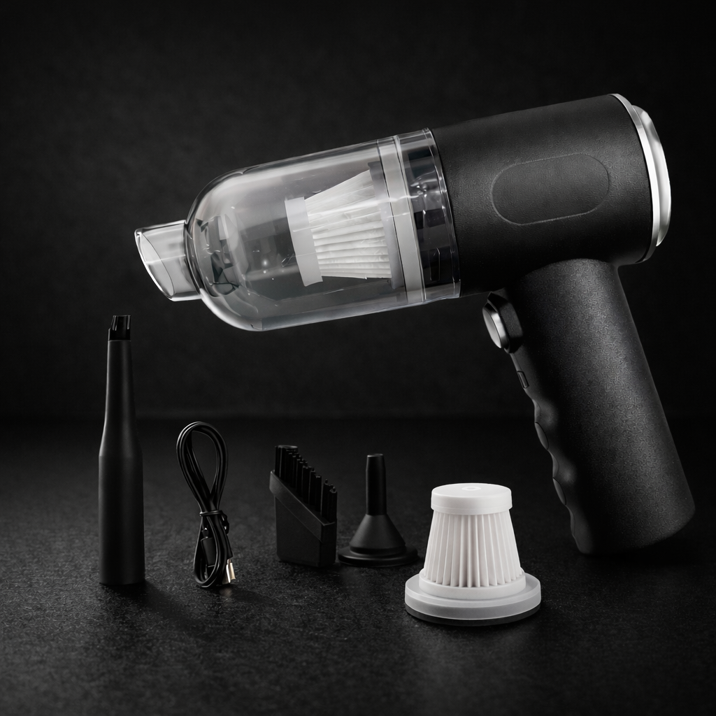 VacuumGo – Aspirator Portabil Multifuncțional, Putere Mare în Format Compact